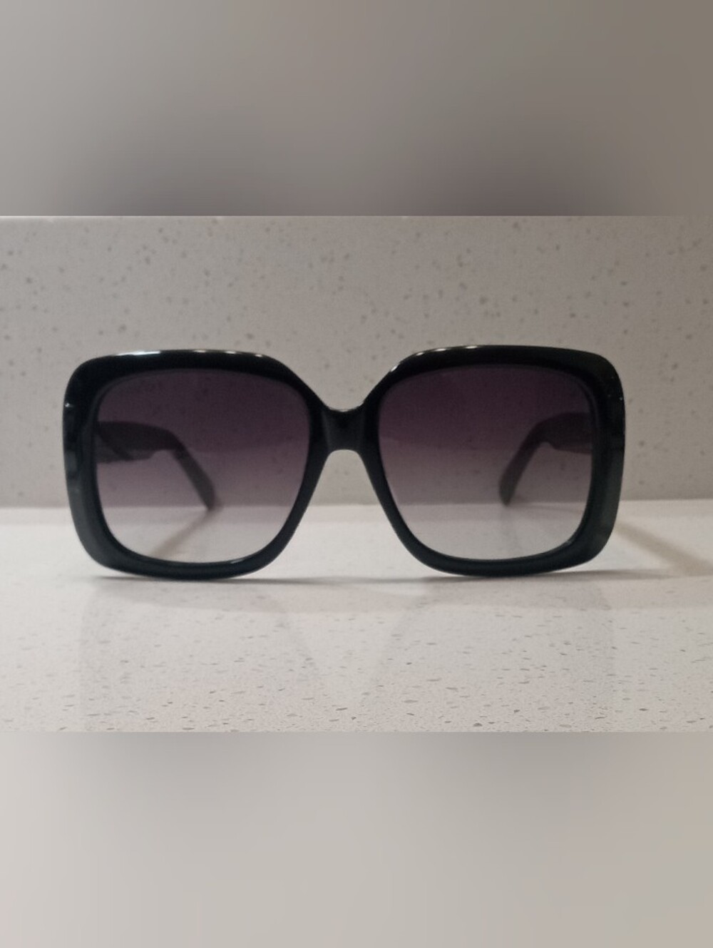 Oversized Women's Sunglasses - Black Frame with Gradient Lenses